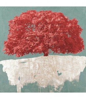 Red Tree on Aqua - Alessio Aprile