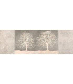 Trees on grey panel -...