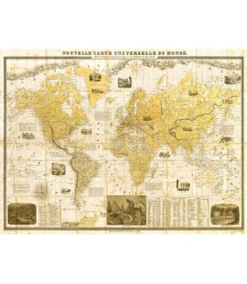 Gilded 1859 Map of the World - Joannoo