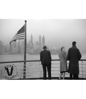 Lower Manhattan seen from the S.S. Coamo leaving New York - Anonymous