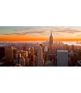 Sunset over New York City -...