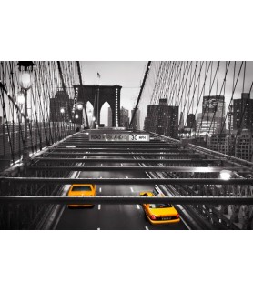 Taxi on Brooklyn Bridge,...