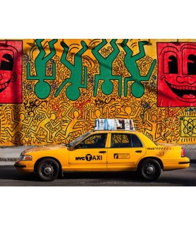 Taxi and mural painting, NYC - Michel Setboun