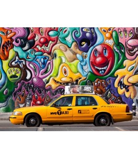 Taxi and mural painting in...