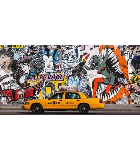 Taxi and mural painting in Soho, NYC - Michel Setboun