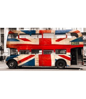 Union jack double-decker bus, London - Pangea Images