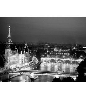 Paris and Seine river at...