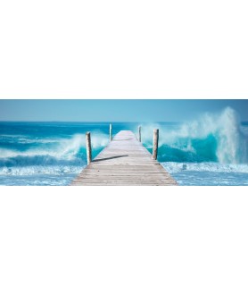 Ocean Waves on a Jetty -...