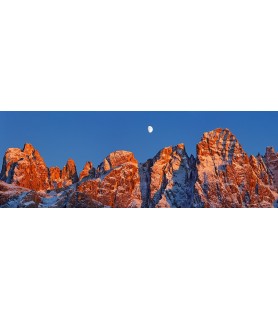 Pale di San Martino and moon, Italy - Frank Krahmer
