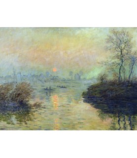 Sun Setting over the Seine at Lavacourt - Claude Monet