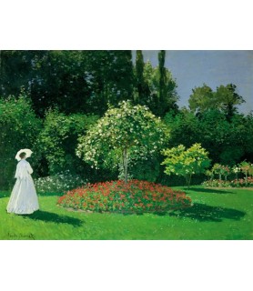 Young Woman in a Garden - Claude Monet