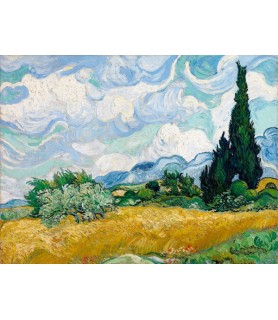 Wheat Field with Cypresses...
