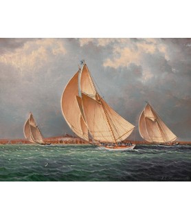 Yachting in Boston Harbor - James E. Buttersworth
