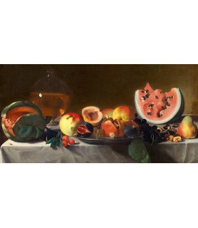 Still Life with Fruit and Carafe - Pensionante del Saraceni