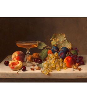 Still life with summer fruits and champagne - Emilie Preyer
