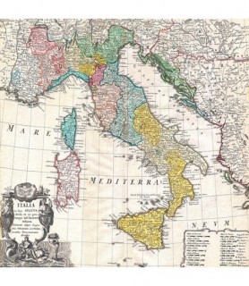 Map of Italy, 1742 - Johann...
