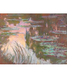 Water-Lilies, Setting Sun - Claude Monet