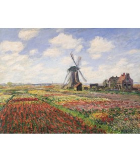 Tulip Fields with Windmill - Claude Monet