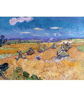 Wheat Fields with Reaper, Auvers - Vincent van Gogh