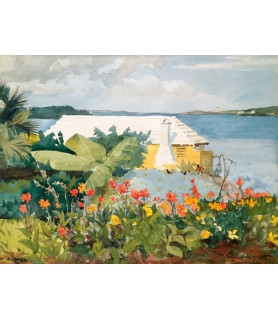 Flower Garden and Bungalow, Bermuda - Winslow Homer