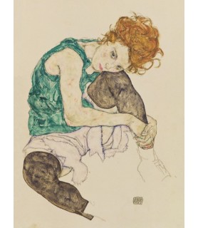 Seated Woman with Bent Knee - Egon Schiele