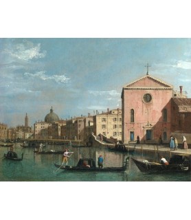 The Grand Canal facing Santa Croce, Venice - Follower of Canaletto