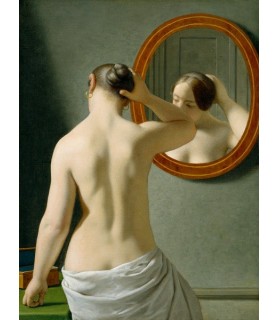 Woman Standing in front of a Mirror - Christoffer Wilhelm Eckersberg