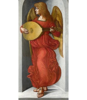 An Angel in Red with a Lute...