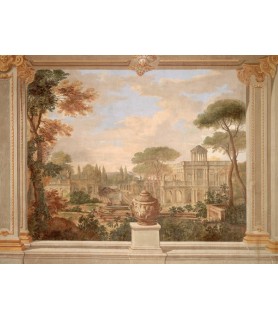Fresco of Rome landscape -...