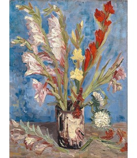 Vase with Gladioli and China Asters - Vincent van Gogh
