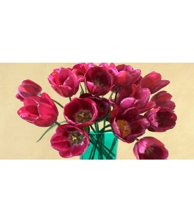 Red Tulips in a Glass Vase...
