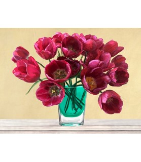 Red Tulips in a Glass Vase - Andrea Antinori