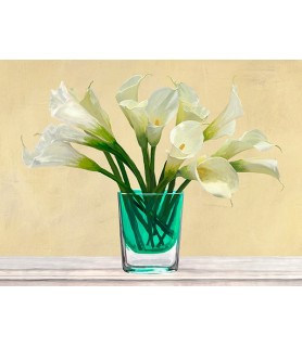 White Callas in a Glass Vase - Andrea Antinori