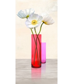 Poppies in crystal vases (Purple II) - Cynthia Ann