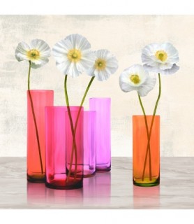 Poppies in crystal vases (Purple I) - Cynthia Ann